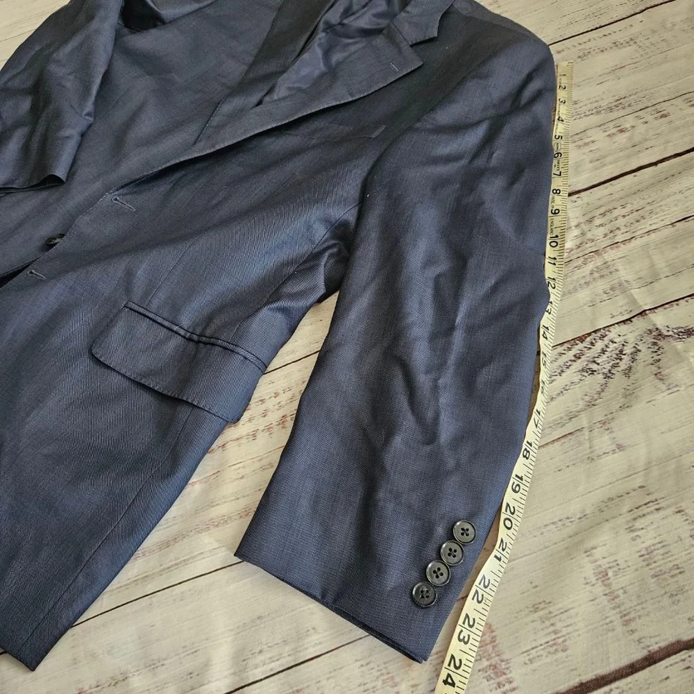 Peter Millar Blue Pure Virgin Wool Two Button Blazer Jacket Mens 44R